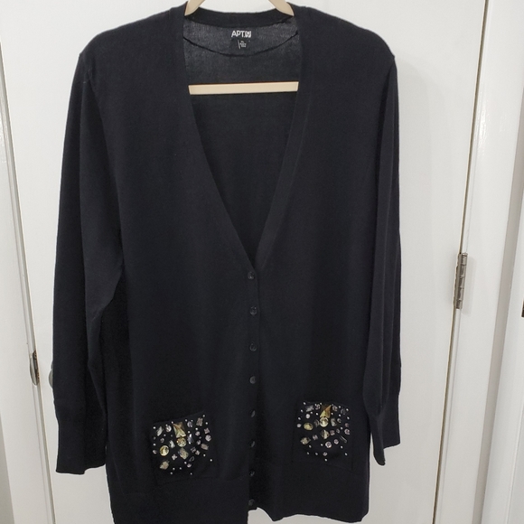 Apt. 9 Sweaters - Apt 9 Jeweled Pocket Boyfriend Cardigan